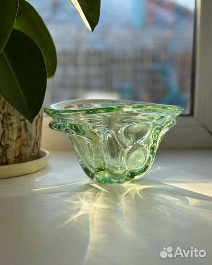 Конфетница цветное стекло СССР