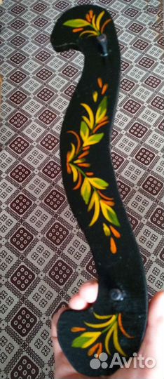 Ретро Вешалка Коромысло дерево роспись СССР 1970г