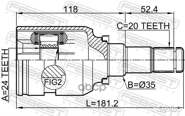 ШРУС toyota auris/hybrid 12- внутр.лев. 0111ZRE