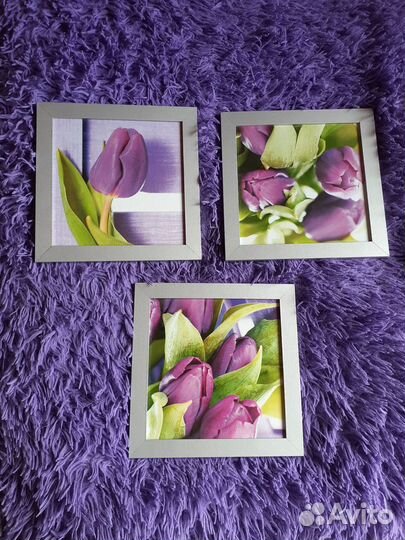 Репродукция триптих 21*21 см