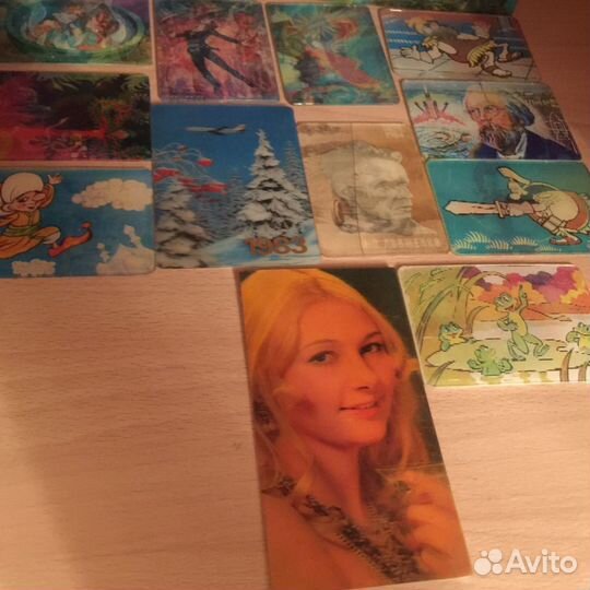 Переливные календарики Открытки Винтаж гдр