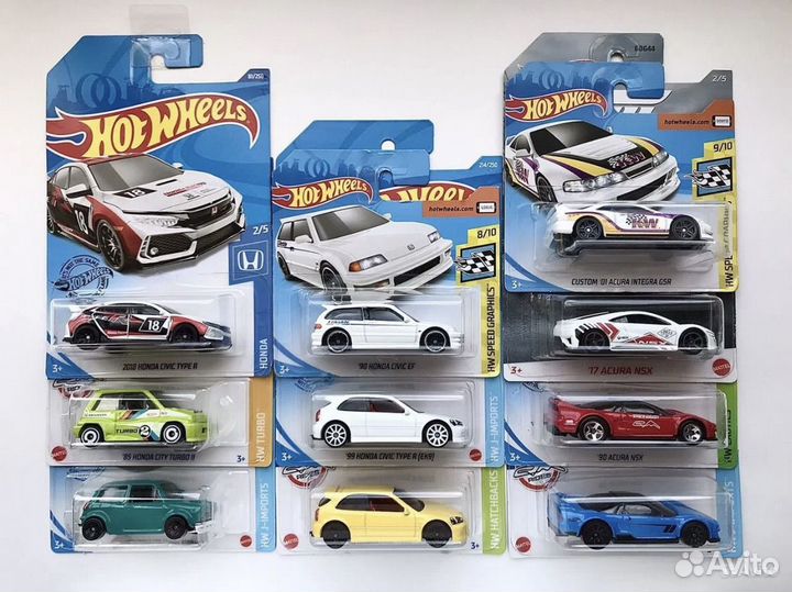Hot Wheels Honda Civic,Acura NSX 90