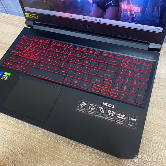 Игровой ноутбук Core i7 11800H, 16Gb, RTX3050Ti