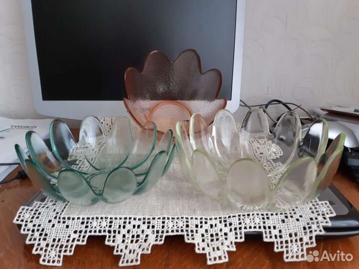 Вазы разные цветное стекло СССР