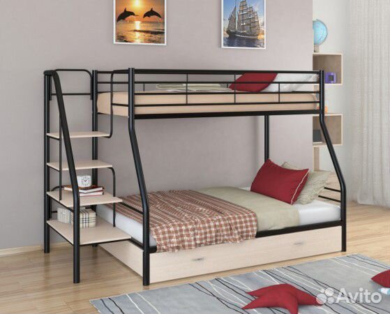 Двухъярусная металлическая кровать