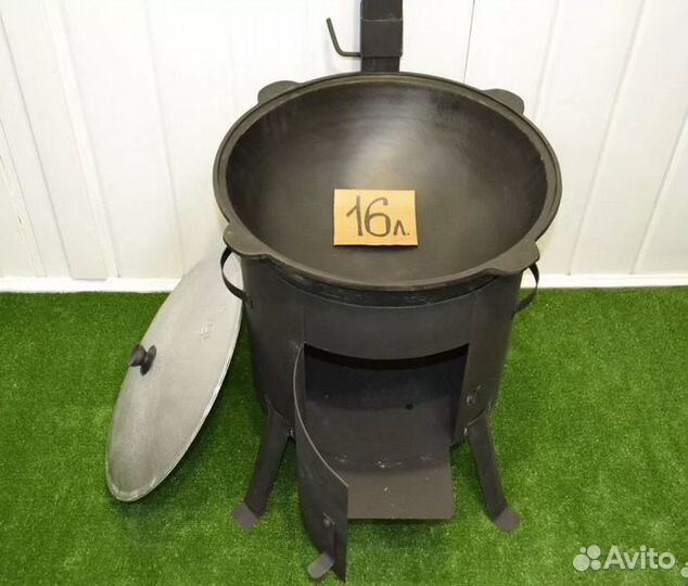 Казан чугунный 16л с печью