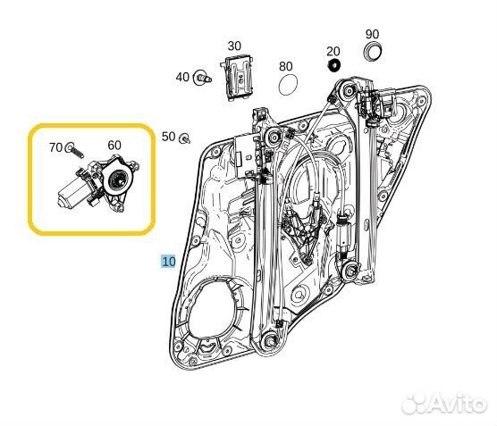 Стеклоподъемник задний левый Mercedes-Benz