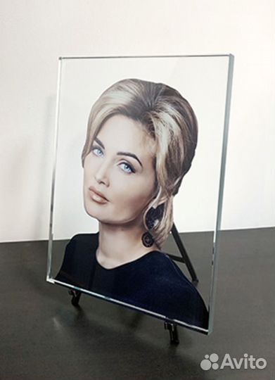 Ритуальная цветная фото керамика, фото в стекле