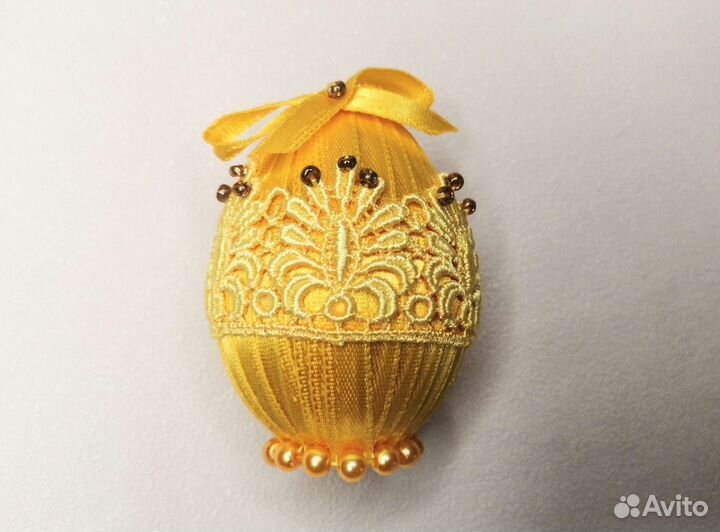 Декоративное яйцо желтое декоративное украшение