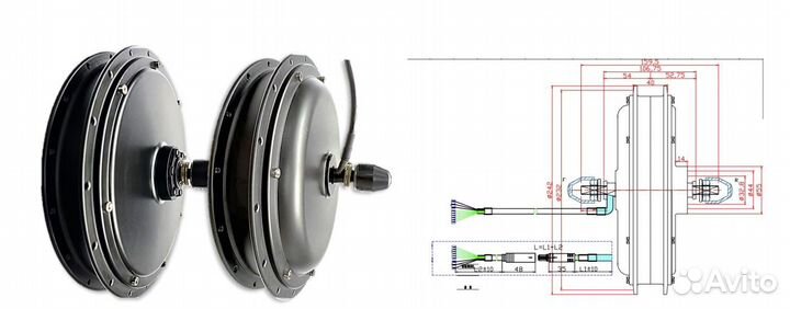 Мотор-колесо Медведь переднее 1000 Вт, 27,5