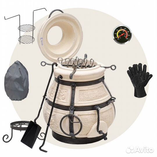 Тандыр «Амфора-Кочевник», откидная крышка,комплект