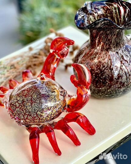Муранское стекло Статуэтка Краб