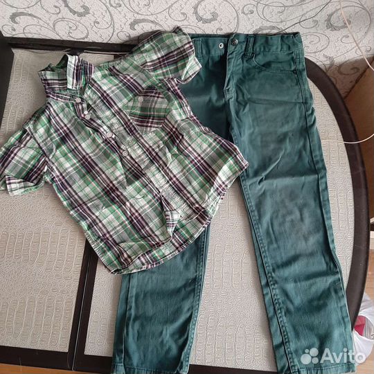 Crockid рубашка 116 и джинсы 122 мальчику