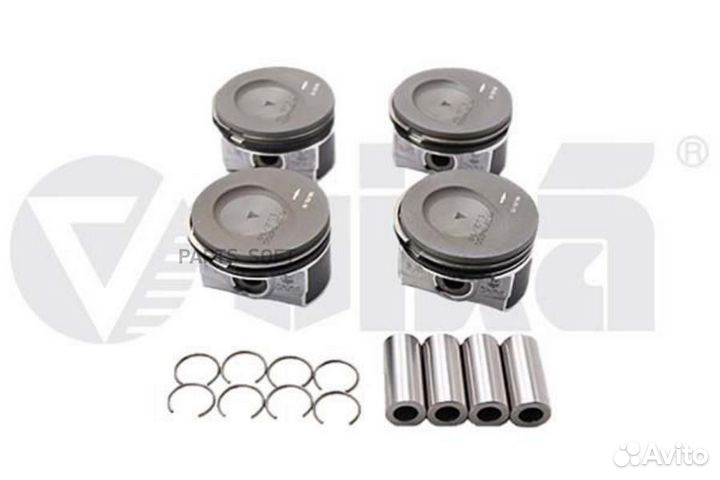 Поршень к-кт 4 шт audi A3, skoda Octavia II, VW Golf 6/Polo V 1.2tfsi 10- (STD) 11071700301