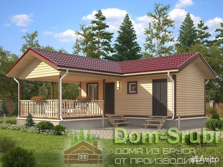 Гороховец. Хорошая надёжная Баня из бруса Б-41 8х9