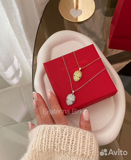 Подвеска мини змея bvlgari цвет золото серебро