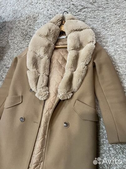 Пальто женское 42 44 бежевое