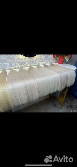 Волосы натуральные блонд люкс дабл дрон 65-70 см