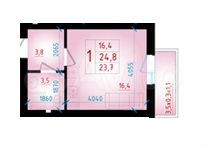 Квартира-студия, 24,8 м², 4/5 эт.