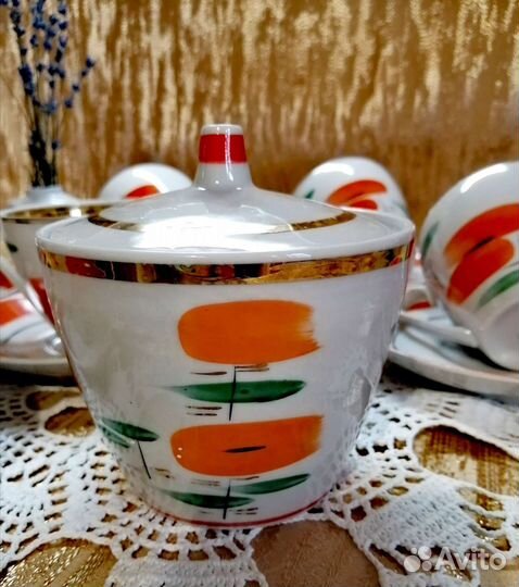 Чайный сервиз Маки. Полонне. Винтаж