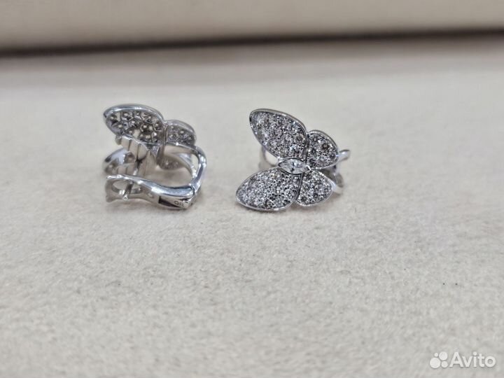 Золотые серьги Van Cleef с бриллиантами