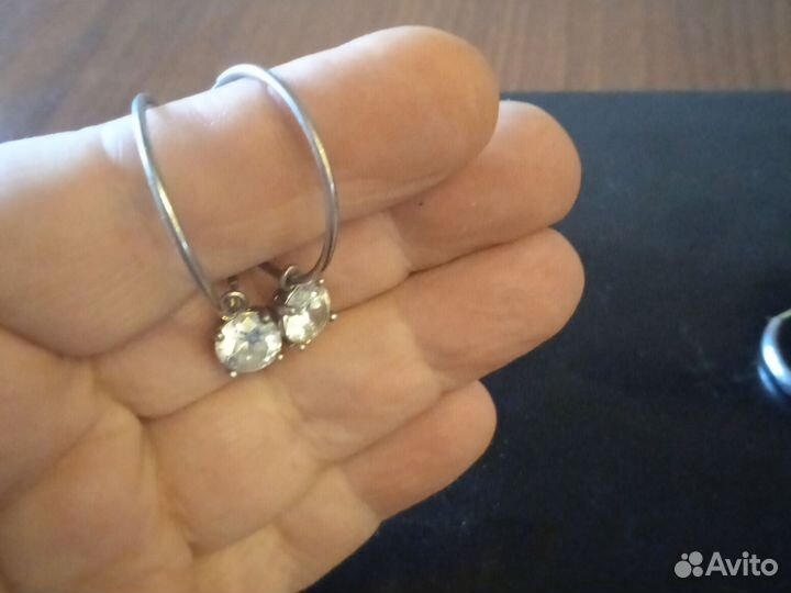 Серьги кольца серебро