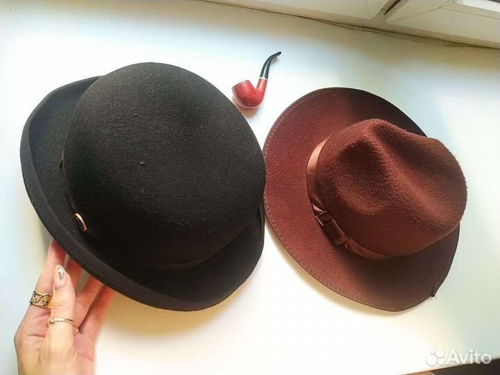 Шляпа фетровая унисекс коричневая