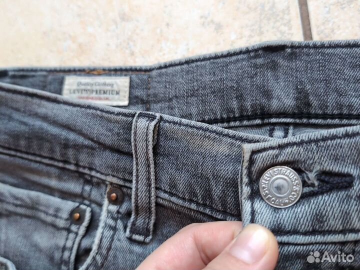 Серые мужские джинсы Levis 512 W30 L32 оригинал