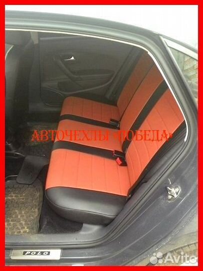 Чехлы Volkswagen Polo 1 из экокожи чёрно-коричневы