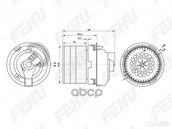 Электровентилятор отопителя для LADA Vesta