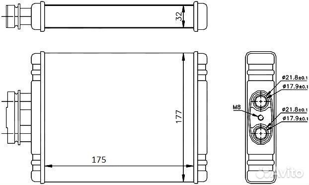 Радиатор отопителя салона mercedes C-class W202 93-00/ E- class W210/ CLK-class #208/S W200