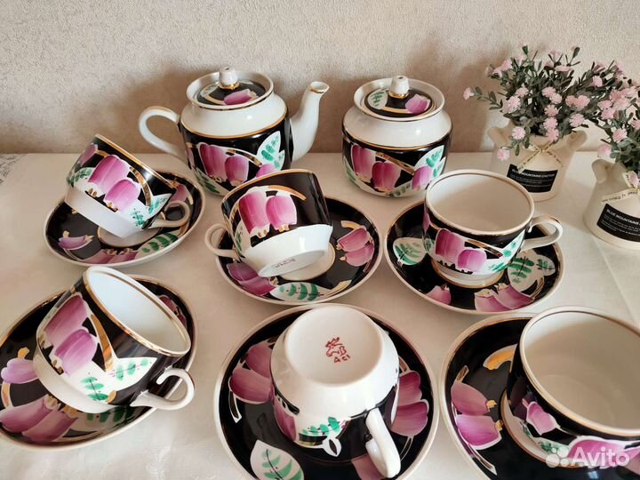 Сервизы чайные Тюльпан, Ситец, Вербилки, Дулево