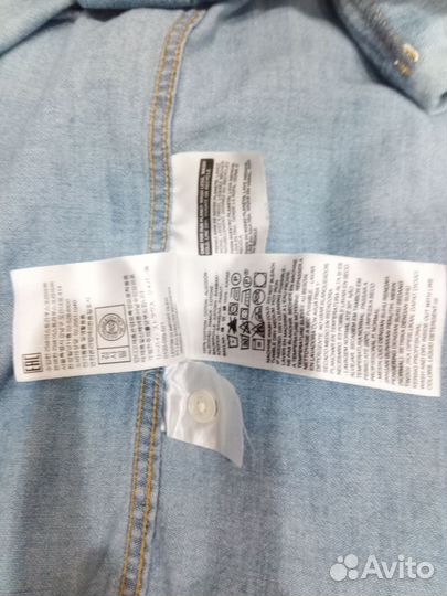 Джинсовая рубашка с мехом levis