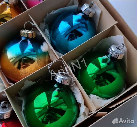 Набор елочных игрушек ГДР шары