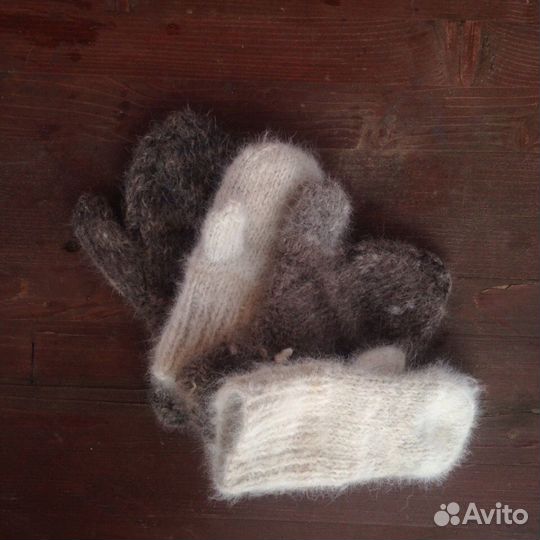 Детские варежки из собачьей шерсти