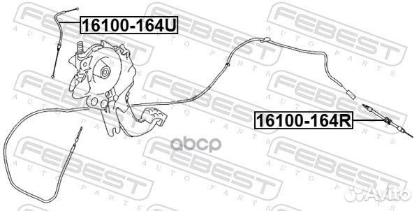 Трос стояночного тормоза 16100164R Febest
