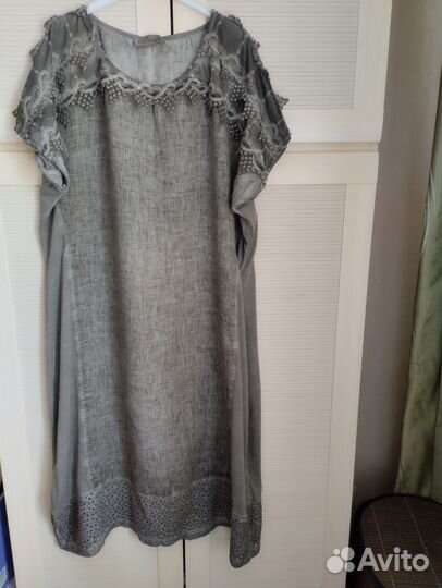 Платье, лен, 54-56 размер