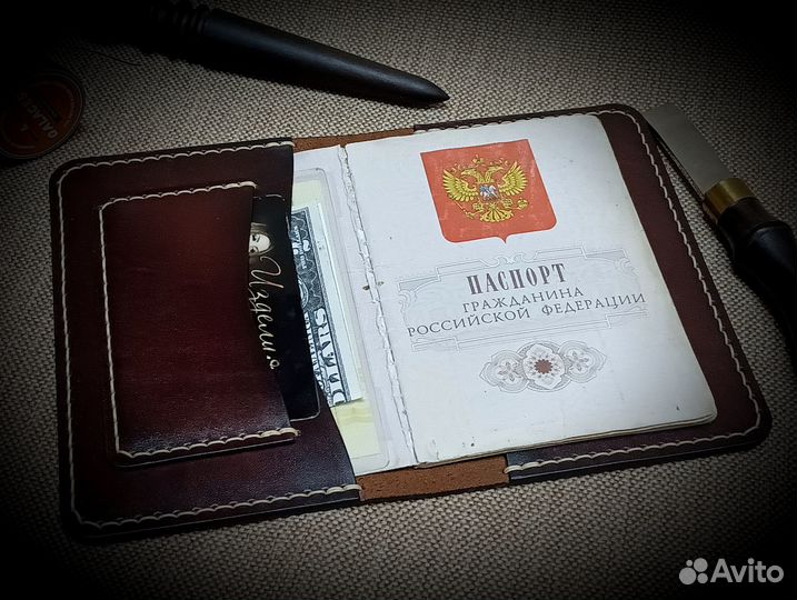 Обложка для паспорта из натуральной кожи