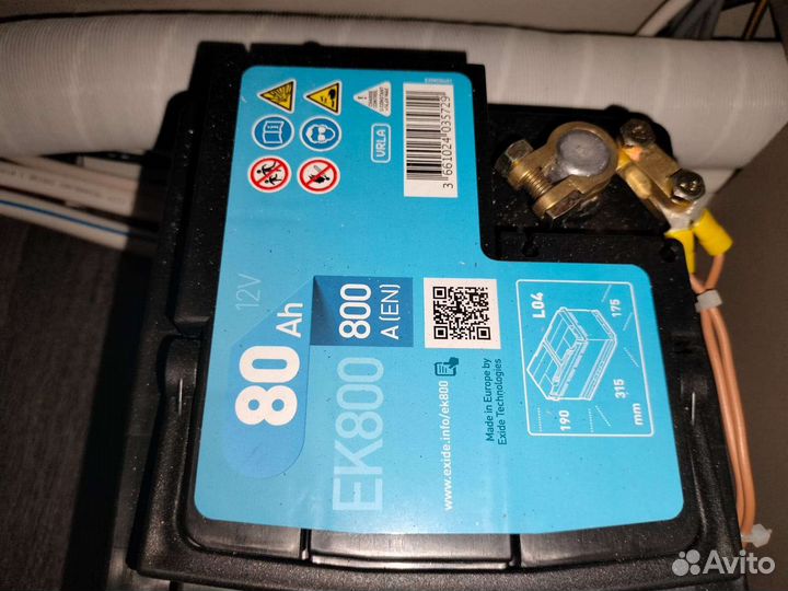 Аккумулятор exide EK800A AGM 12V 80AH