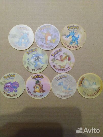 Фишки, кэпсы, биты Покемон Pokemon разные (брак)