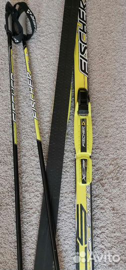 Лыжи беговые (150 см) +палки (95 см) fisher детски