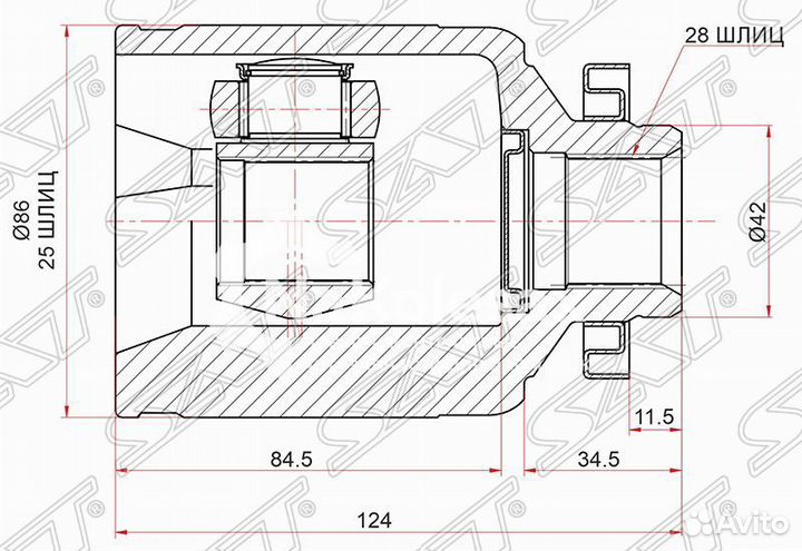 Шрус внутренний LH KIA bongo III