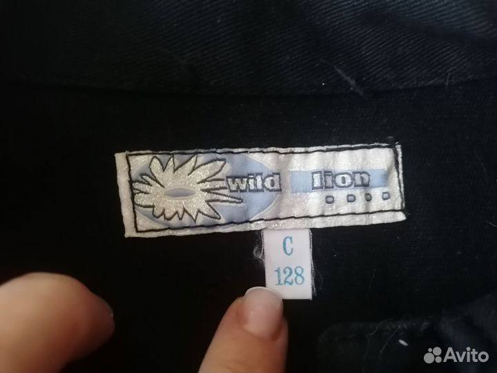 Джинсовая куртка для девочки 128 Wild lion