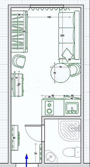 Квартира-студия, 14,2 м², 1/5 эт.