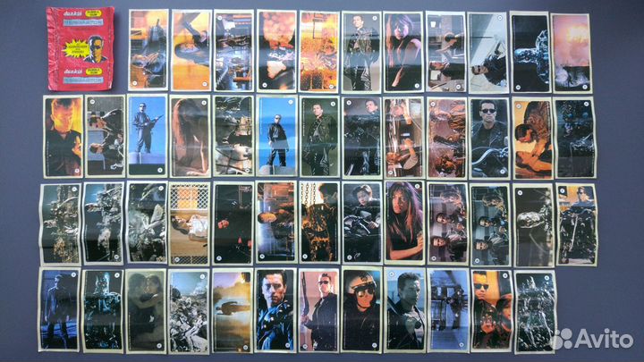 Полная серия наклеек жвачек Терминатор 2