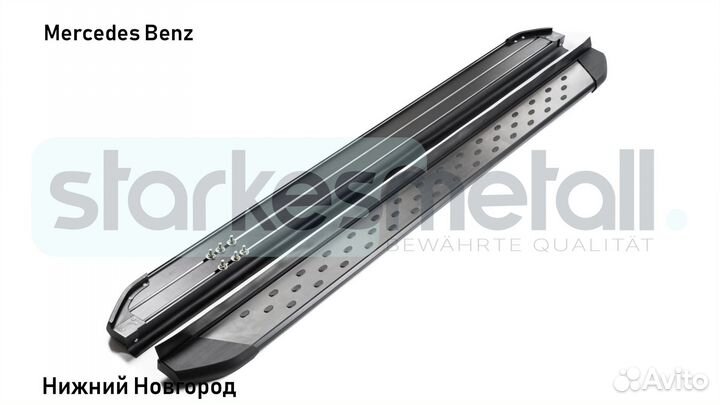 Пороги подножки Mercedes Benz с нержавеющей площадкой
