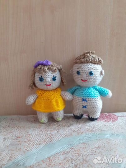 Вязаные игрушки,Семья