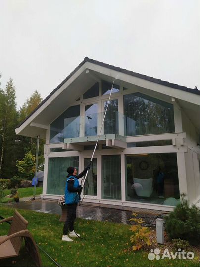Мойка окон коттеджей и загородных домов, фахверков