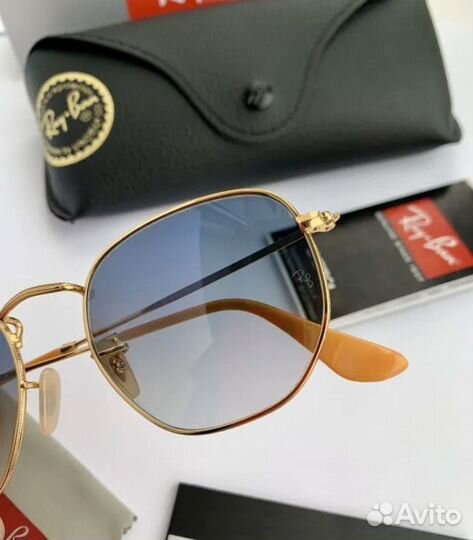 Очки ray ban hexagonal голубые