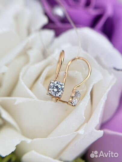 Золотые серьги для девочки 585 золото